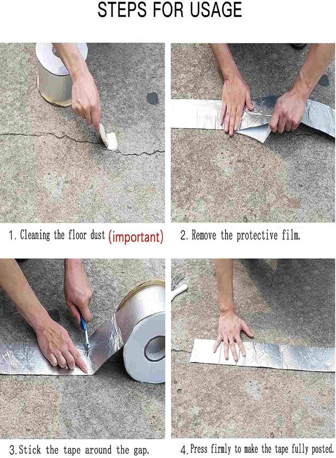 Honexa Aluminium Foil Tape Waterproof Tape External Aluminium Foil Suitable for Roof Leak, Surface Crack, Window Sill Gap, Pipe Rupture, Sealing,Home (5 METER) (2 INCH) - Image 4